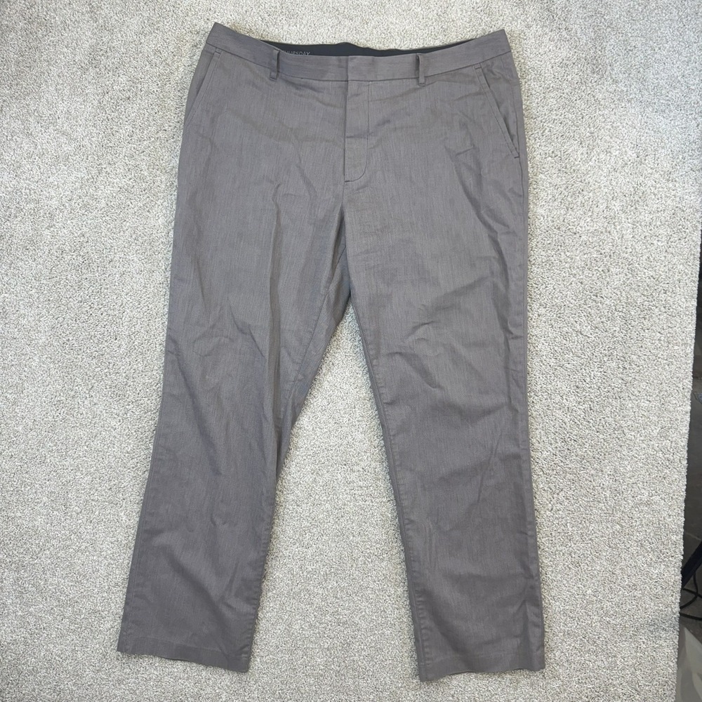 Bonobos Thursday Pant Men 40x32 Gray Straight Leg Textured Chino Trousers